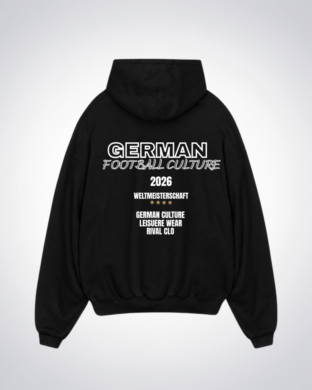 German Football Culture Oversized Hoodie - Black Back (Designed)