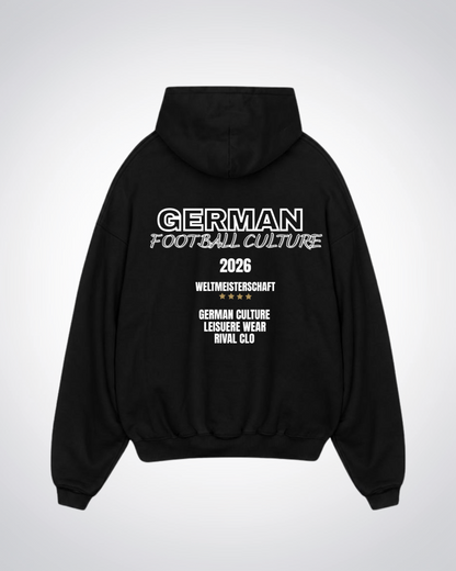 German Football Culture Oversized Hoodie - Black Back (Designed)