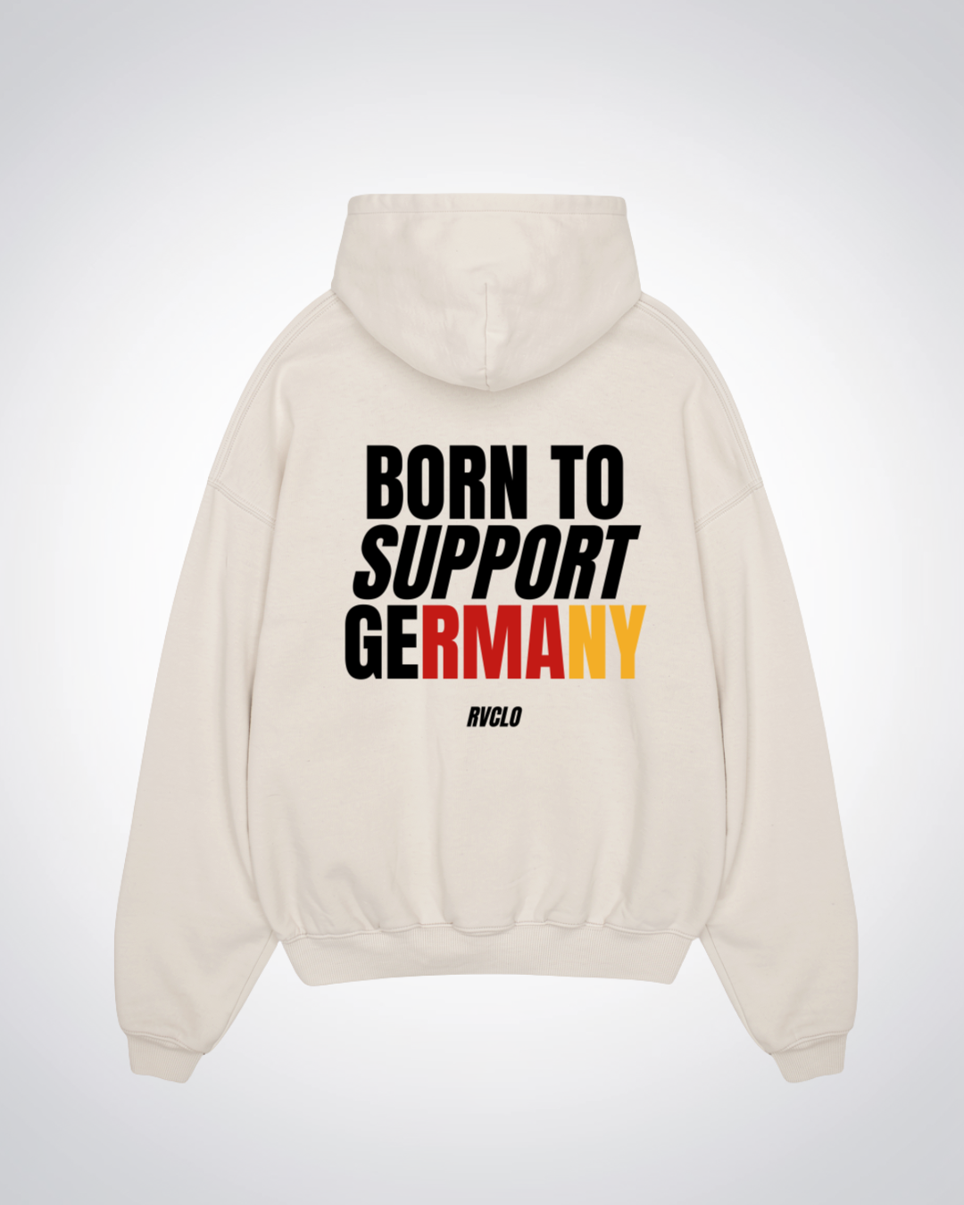Born To Support Germany Culture Oversized Hoodie - Beige Back (Designed)