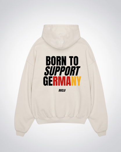 Born To Support Germany Culture Oversized Hoodie - Beige Back (Designed)