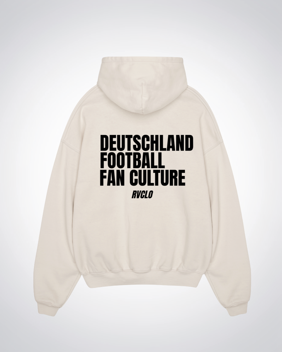 Deutschland Football Fan Culture Oversized Hoodie - Beige Back (Designed)