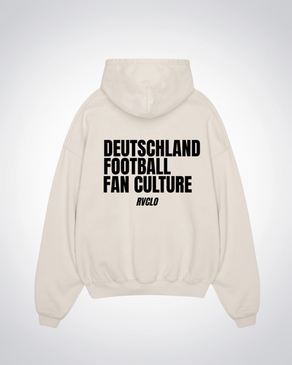 Deutschland Football Fan Culture Oversized Hoodie - Beige Back (Designed)