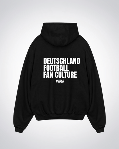 Deutschland Football Fan Culture Oversized Hoodie - Black Back (Designed)