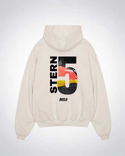 5 Stern Oversized Hoodie - Beige Back (Designed)