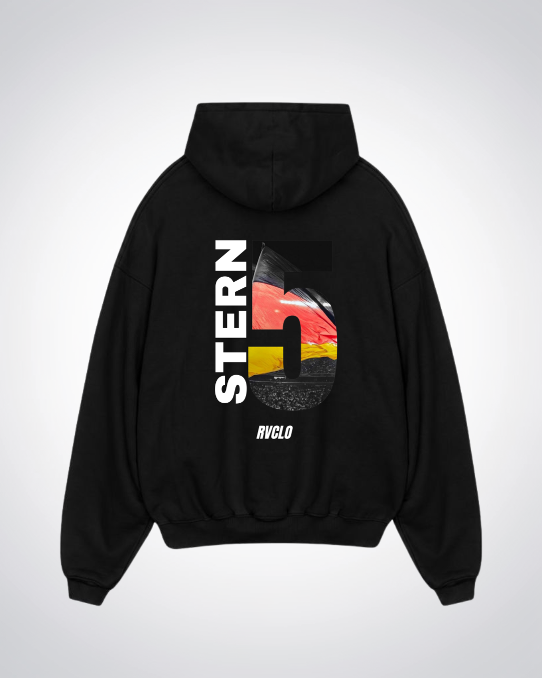 5 Stern Oversized Hoodie - Black Back (Designed)