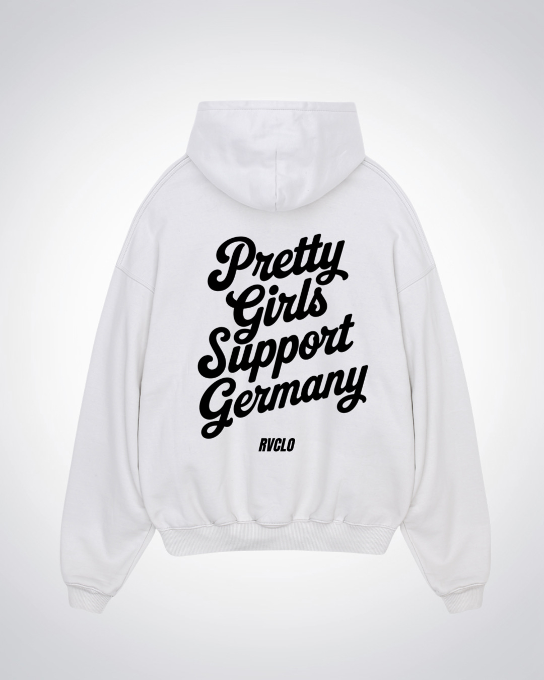 Pretty Girls Support Germany Oversized Hoodie - White Back (Designed)