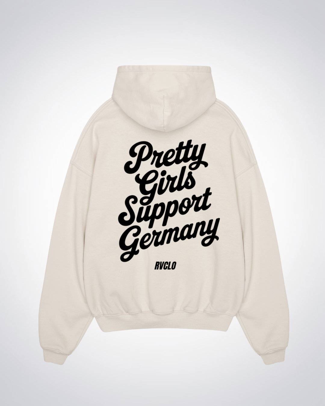 Pretty Girls Support Germany Oversized Hoodie - Beige Back (Designed)