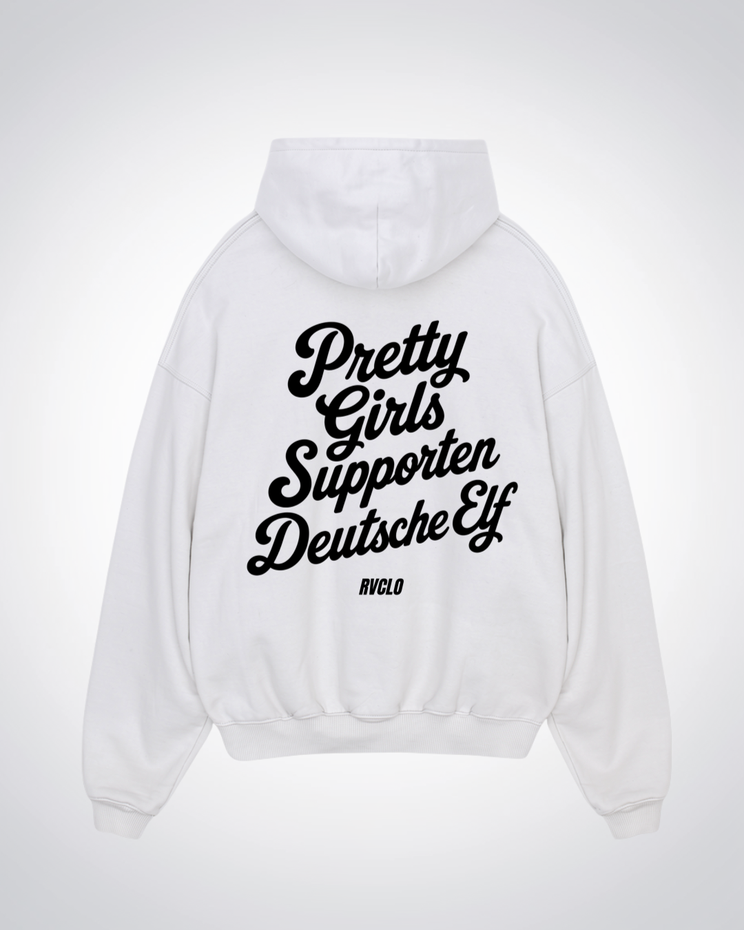 Pretty Girls supporten Deutsche Elf Oversized Hoodie - White Back (Designed)