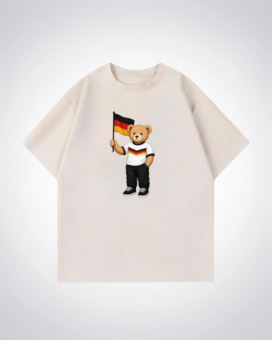 Deutscher PoloBear Oversized Shirt - Beige Front (Designed)