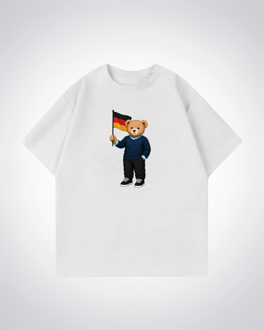 Deutscher PoloBear Oversized Shirt - White Front (Designed)