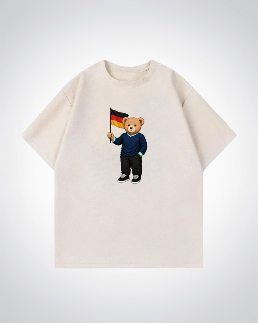 Deutscher PoloBear Oversized Shirt - Beige Front (Designed)