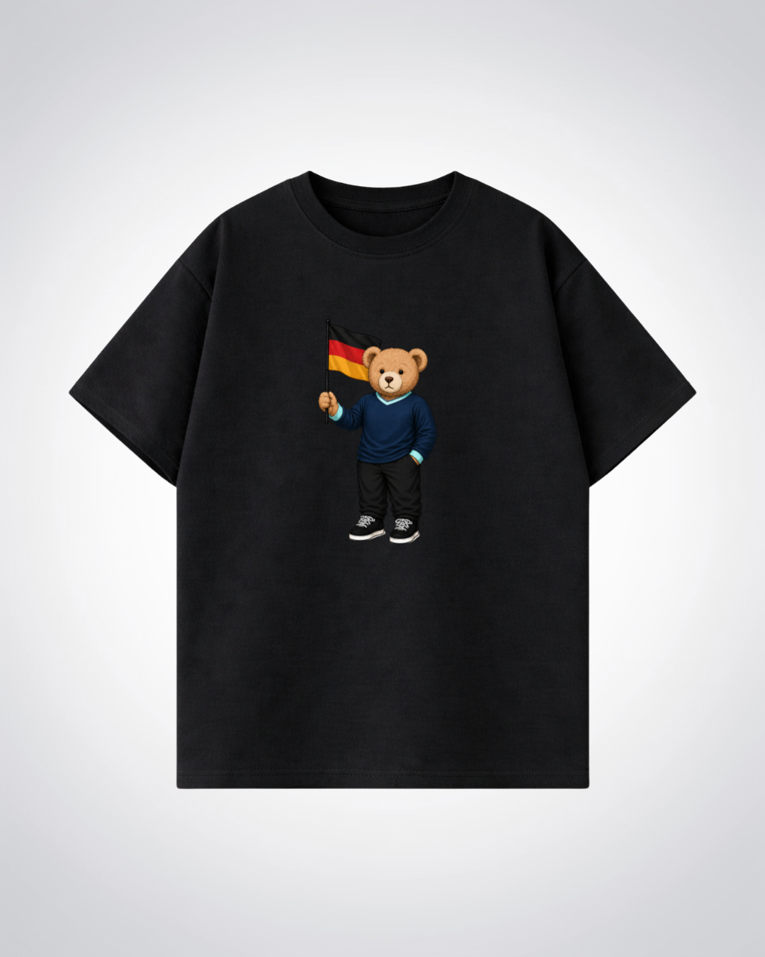Deutscher PoloBear Oversized Shirt - Black Front (Designed)