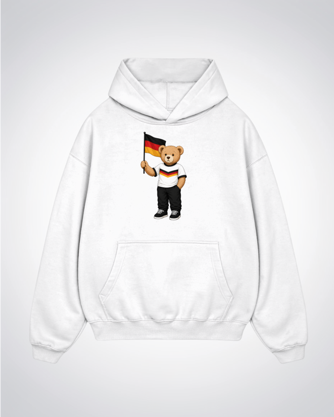 Deutscher PoloBear Oversized Hoodie - White Front (Designed)