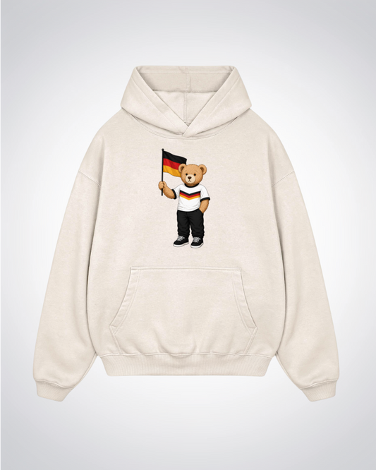 Deutscher PoloBear Oversized Hoodie - Beige Front (Designed)