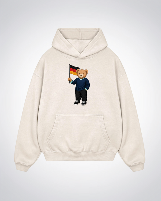 Deutscher PoloBear Oversized Hoodie - Beige Front (Designed)