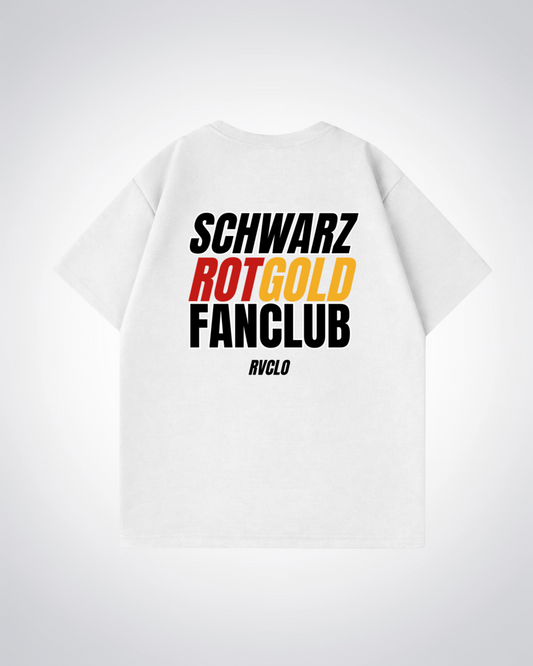 Schwarz Rot Gold Fanclub Oversized Shirt - White Back (Designed)