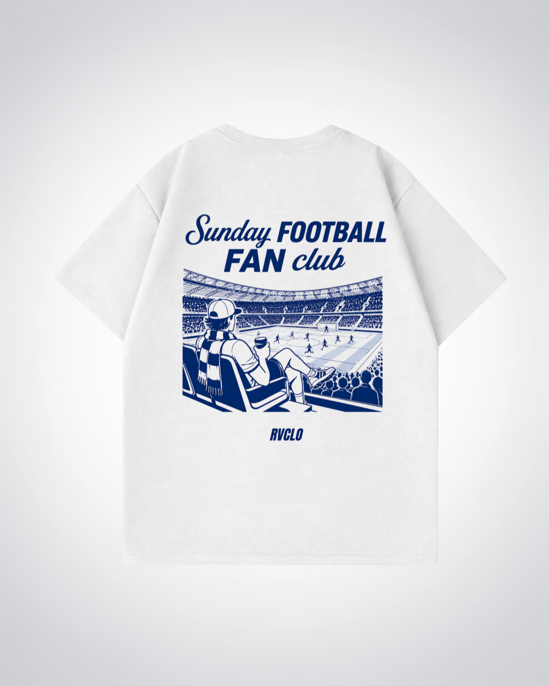 Sunday Football Fan Club Oversized Shirt - White Back (Designed)