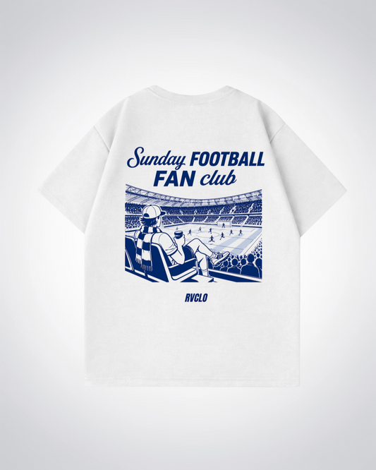 Sunday Football Fan Club Oversized Shirt - White Back (Designed)