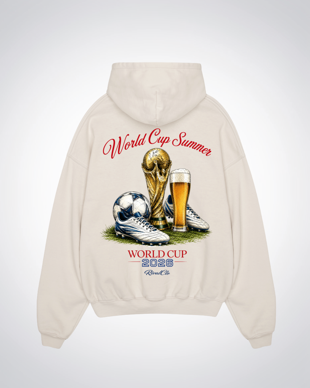 World Cup Summer Oversized Hoodie - Beige Back (Designed)