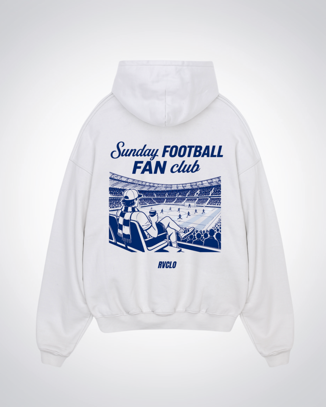 Sunday Football Fan Club  Oversized Hoodie - White Back (Designed)