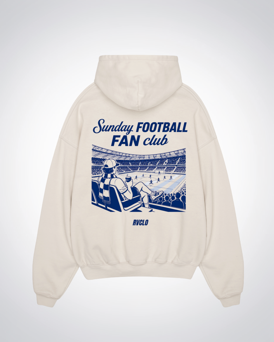 Sunday Football Fan Club  Oversized Hoodie - Beige Back (Designed)
