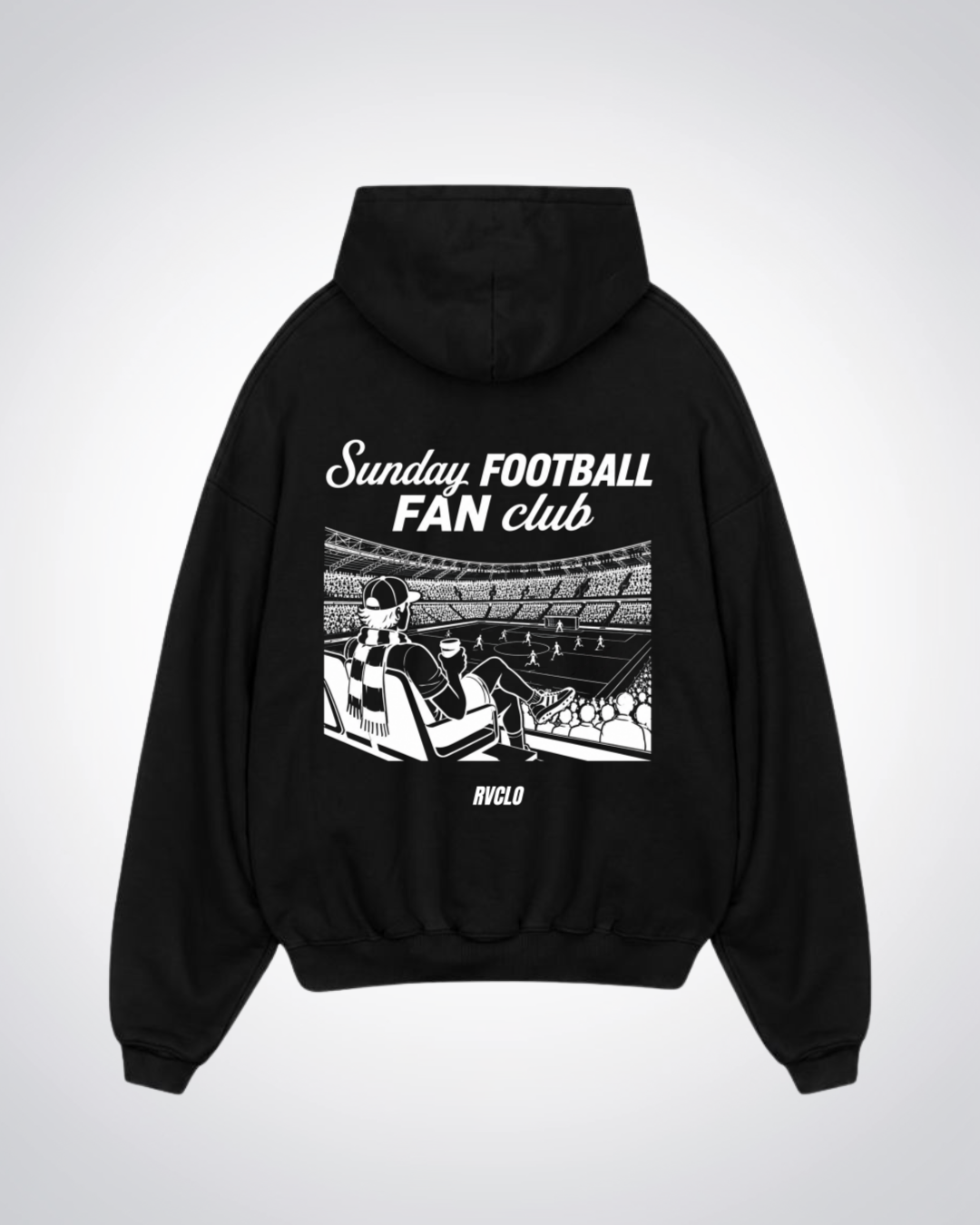 Sunday Football Fan Club  Oversized Hoodie - Black Back (Designed)