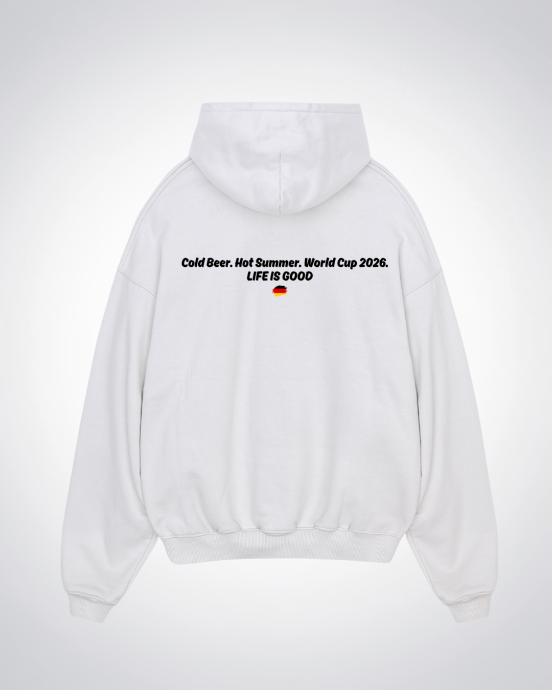 Life is good Oversized Hoodie - White Back (Designed)