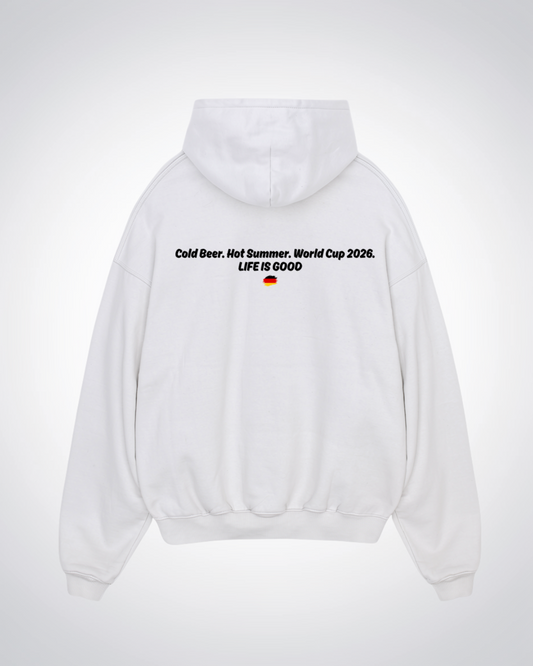 Life is good Oversized Hoodie - White Back (Designed)