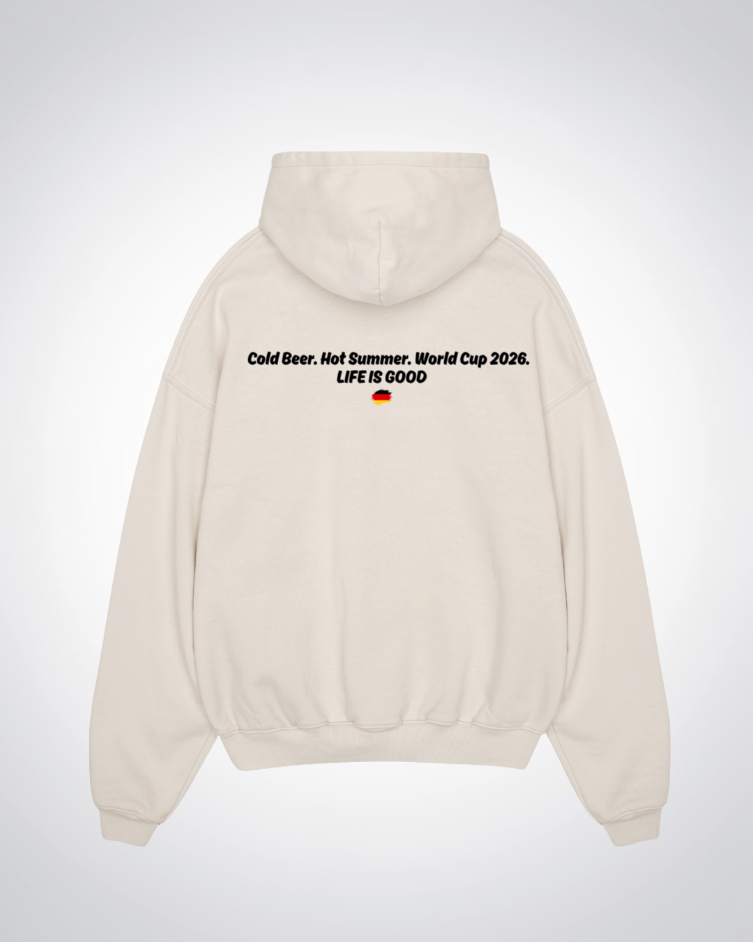 Life is good Oversized Hoodie - Beige Back (Designed)