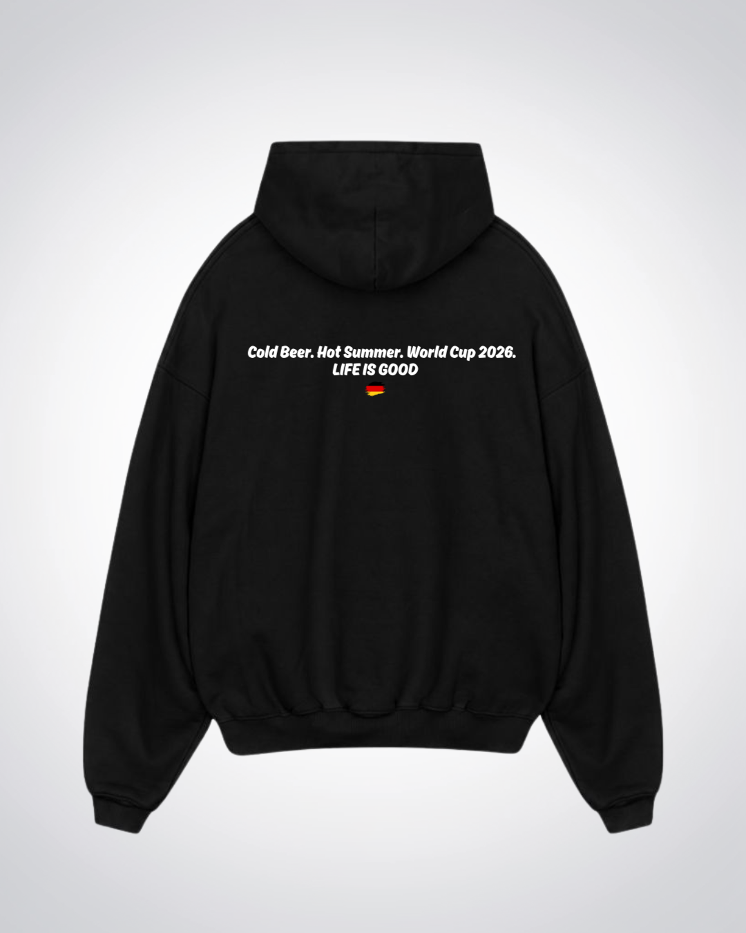 Life is good Oversized Hoodie - Black Back (Designed)