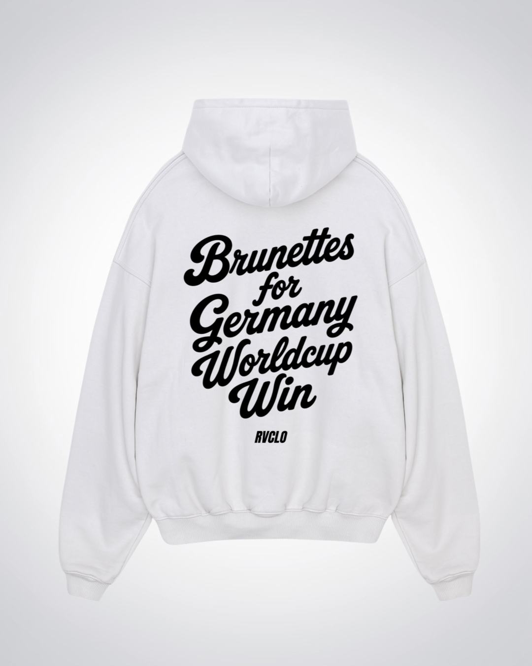 Brunettes for Germany WM Win Oversized Hoodie - White Back (Designed)