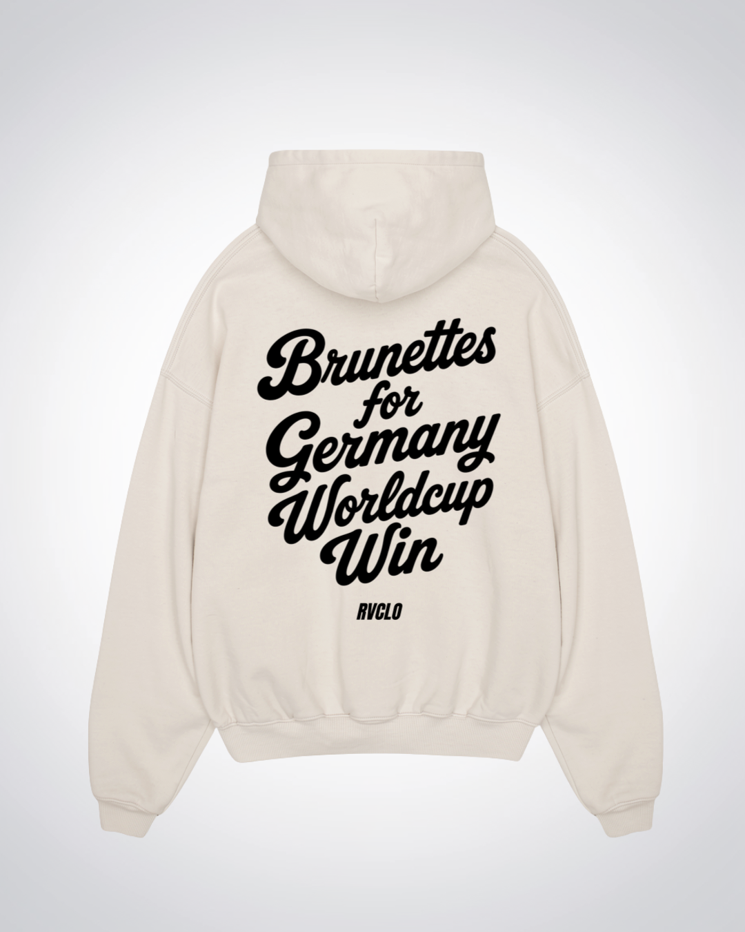 Brunettes for Germany WM Win Oversized Hoodie - Beige Back (Designed)