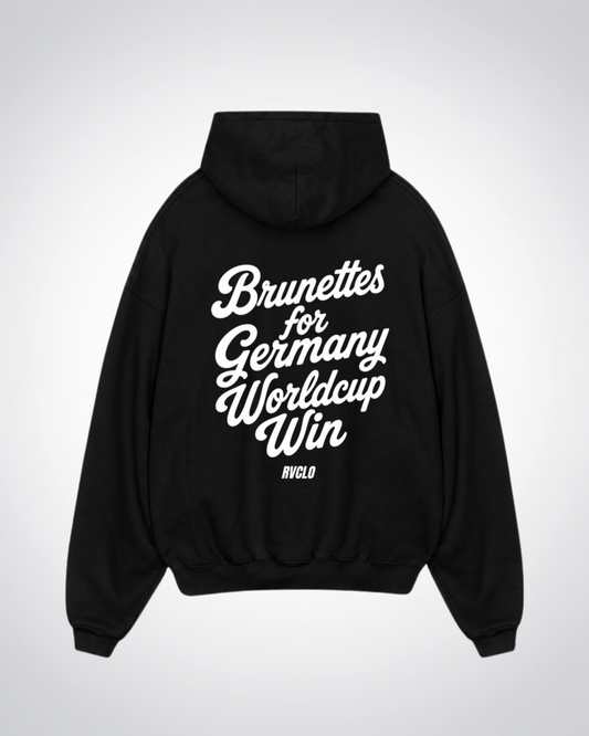 Brunettes for Germany WM Win Oversized Hoodie - Black Back (Designed)