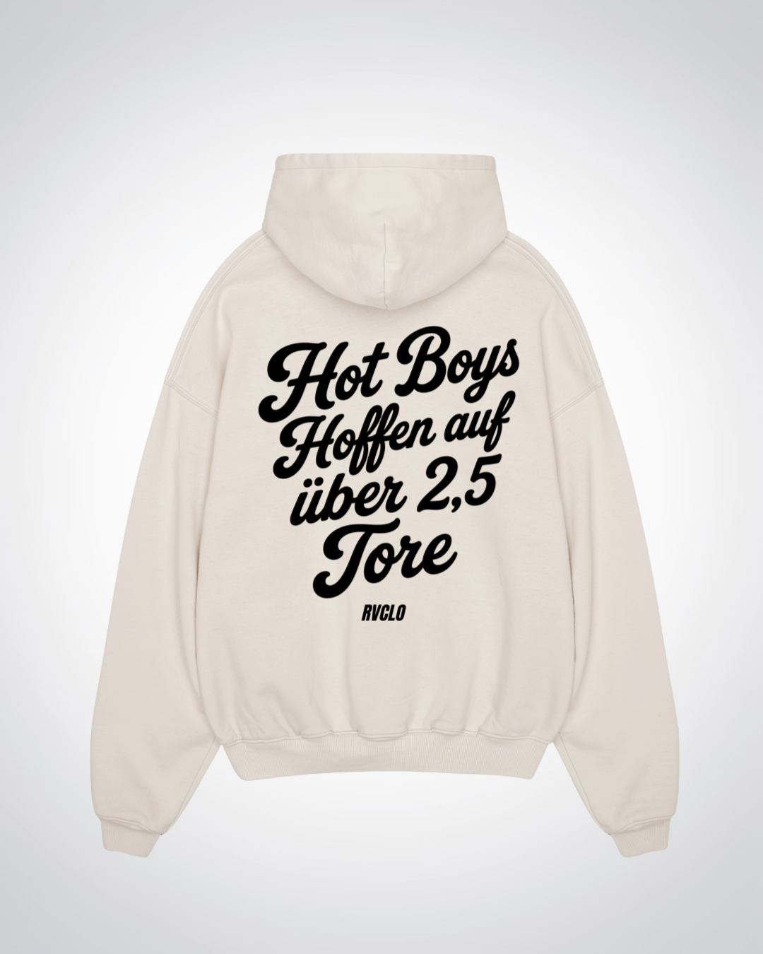 Hot Boys hoffen auf über 2,5 Tore Oversized Hoodie - Beige Back (Designed)