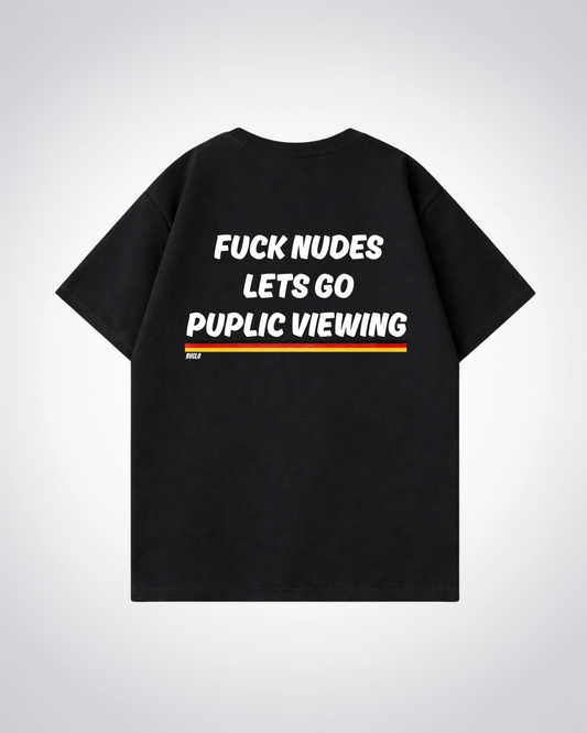 Lets go Puplic Viewing Oversized Shirt - Black Back (Designed)