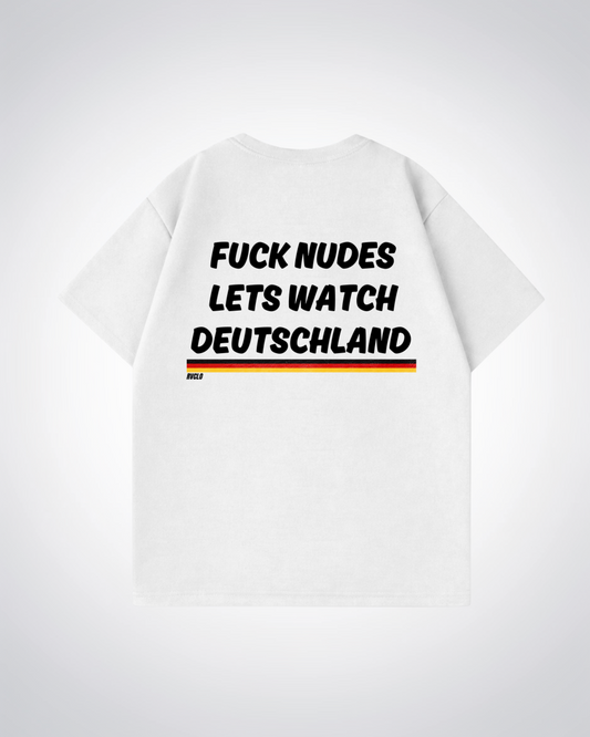 Lets watch Deutschland Oversized Shirt - White Back (Designed)