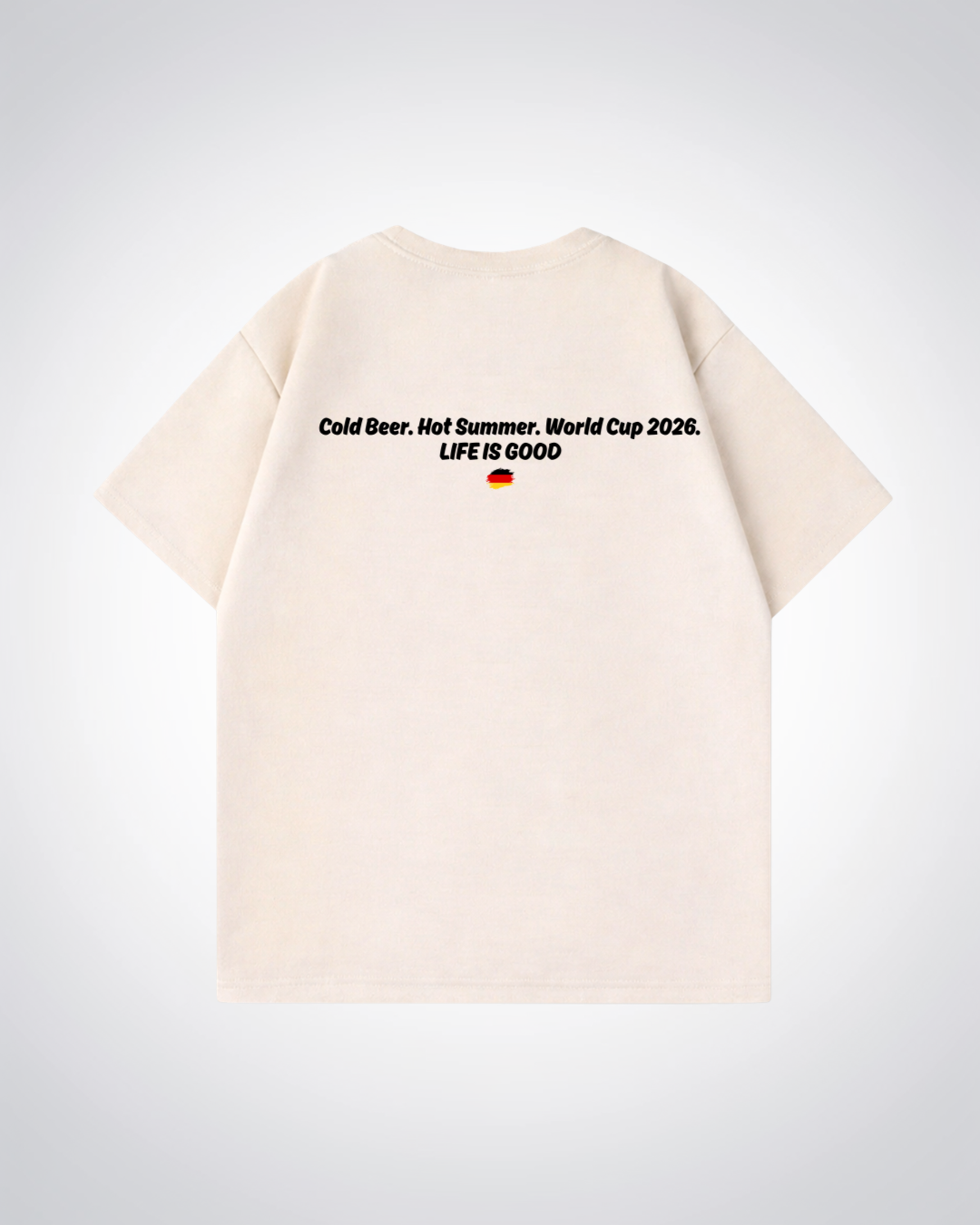 Life is good Oversized Shirt - Beige Back (Designed)