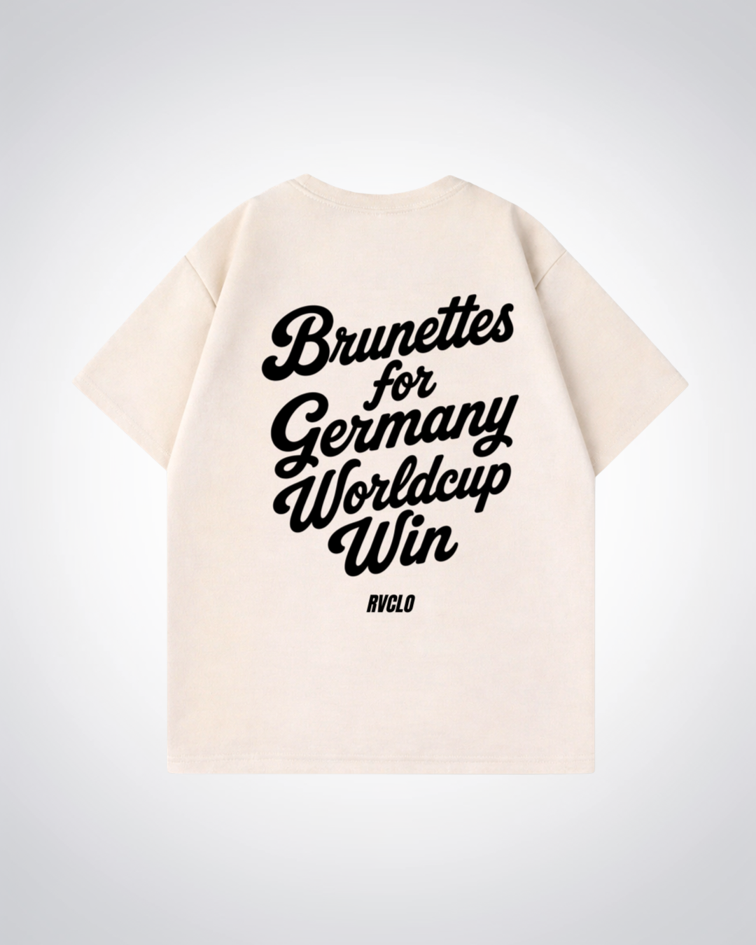 Brunettes for Germany WM win Oversized Shirt - Beige Back (Designed)