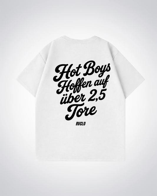 Hot Boys hoffen auf über 2,5 Tore Oversized Shirt - White Back (Designed)