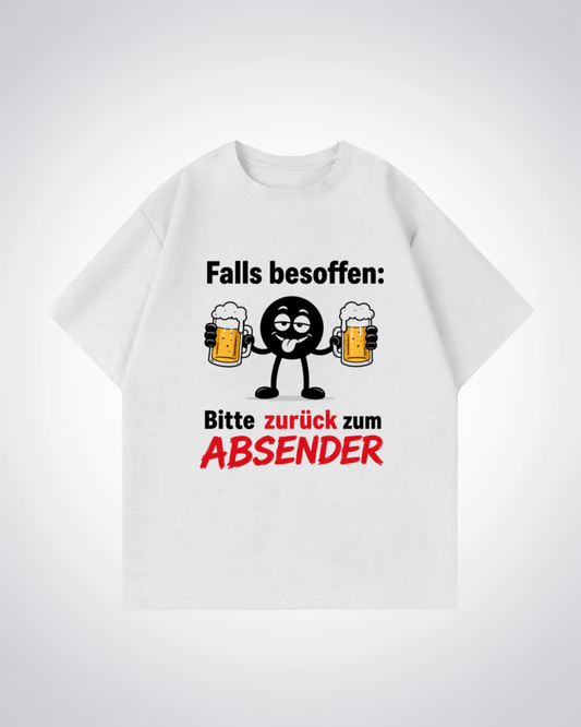 Bitte zurück zum Absender Oversized Shirt - White Front (Designed)
