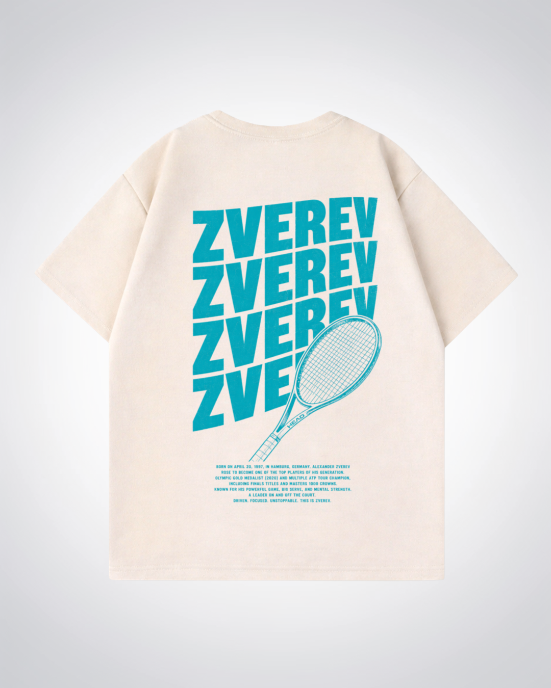 Zverev Waved Oversized Shirt - Beige Back (Designed)