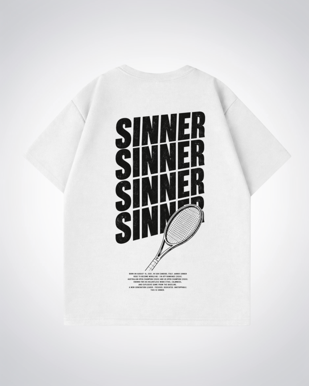 Federer Waved Oversized Shirt - White Back (Designed)
