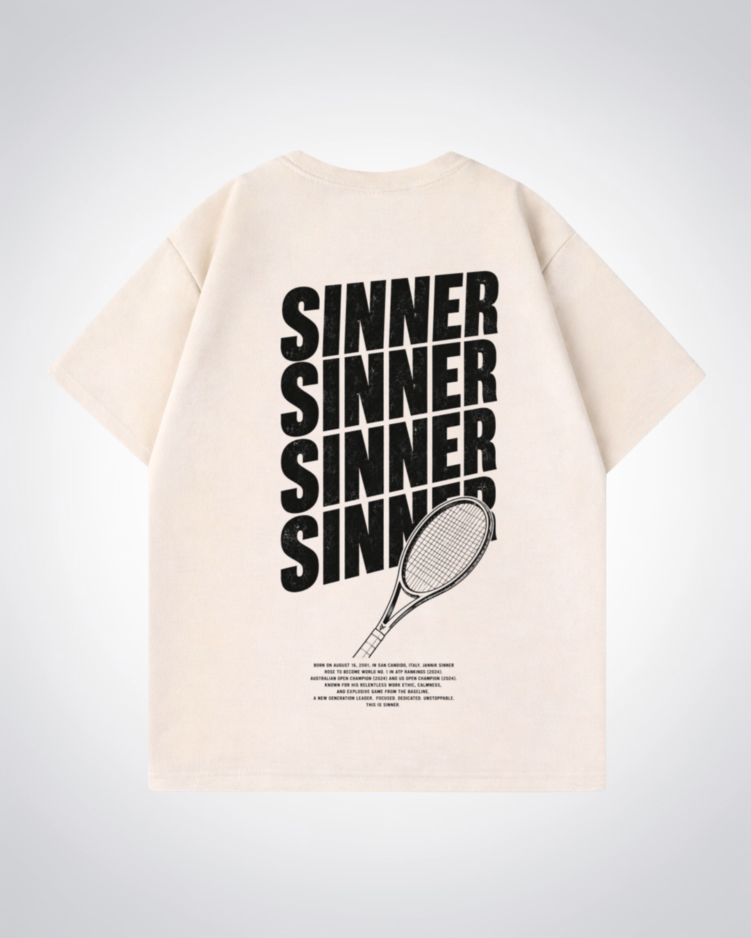 Federer Waved Oversized Shirt - Beige Back (Designed)
