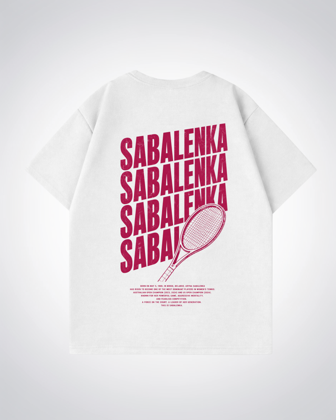 Sabalenka Waved Oversized Shirt - White Back (Designed)