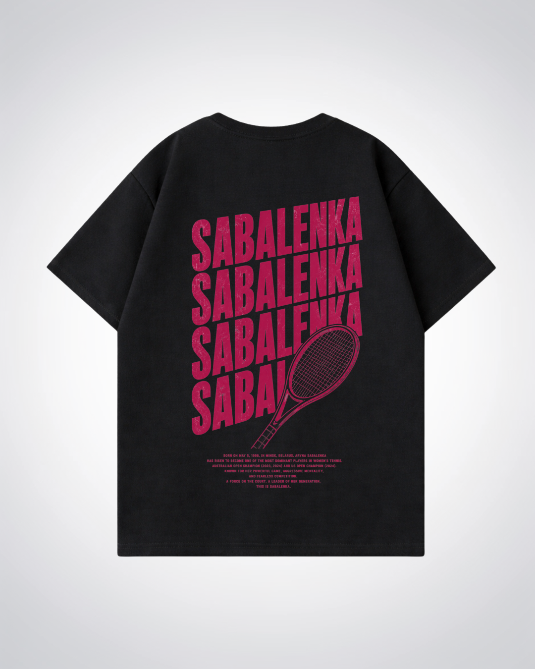 Sabalenka Waved Oversized Shirt - Black Back (Designed)