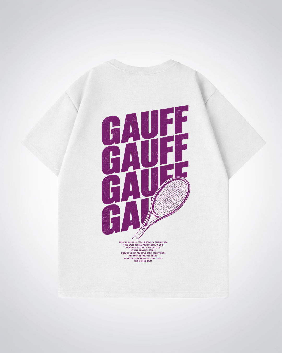 Gauff Waved Oversized Shirt  - White Back (Designed)