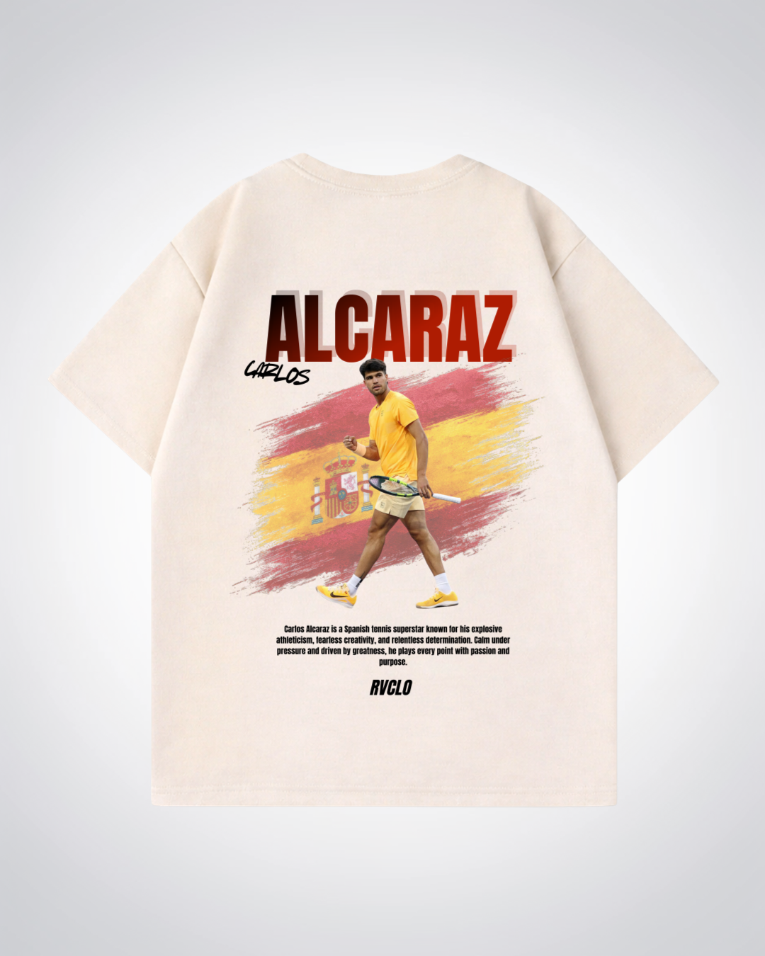 Alcaraz Oversized Shirt  - Beige Back (Designed)