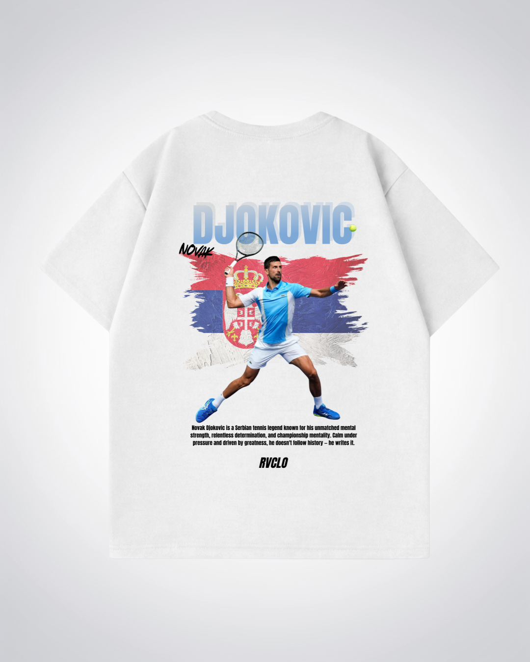 Djokovic Oversized Shirt  - White Back (Designed)