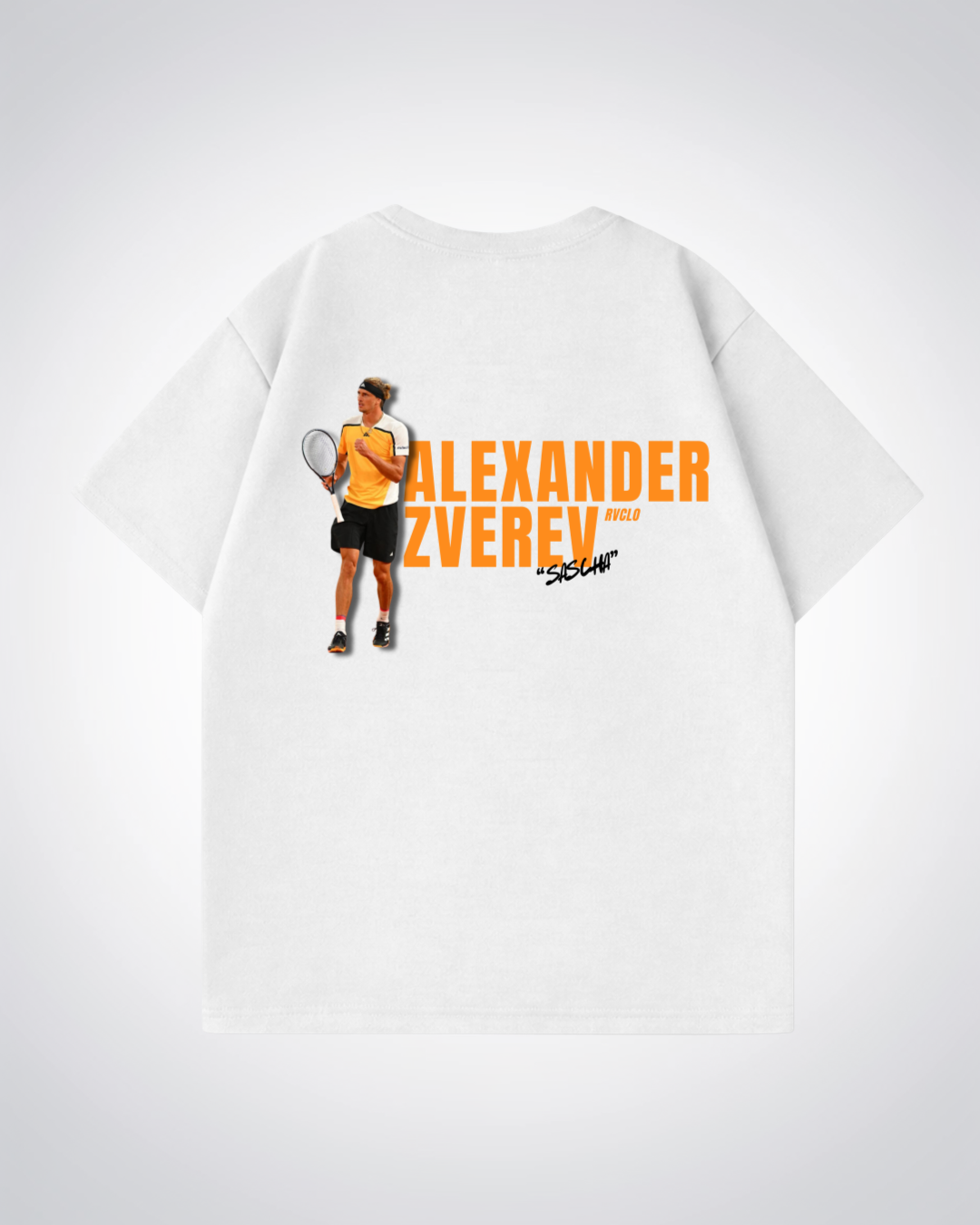 Alexander Zverev Oversized Shirt  - White Back (Designed)