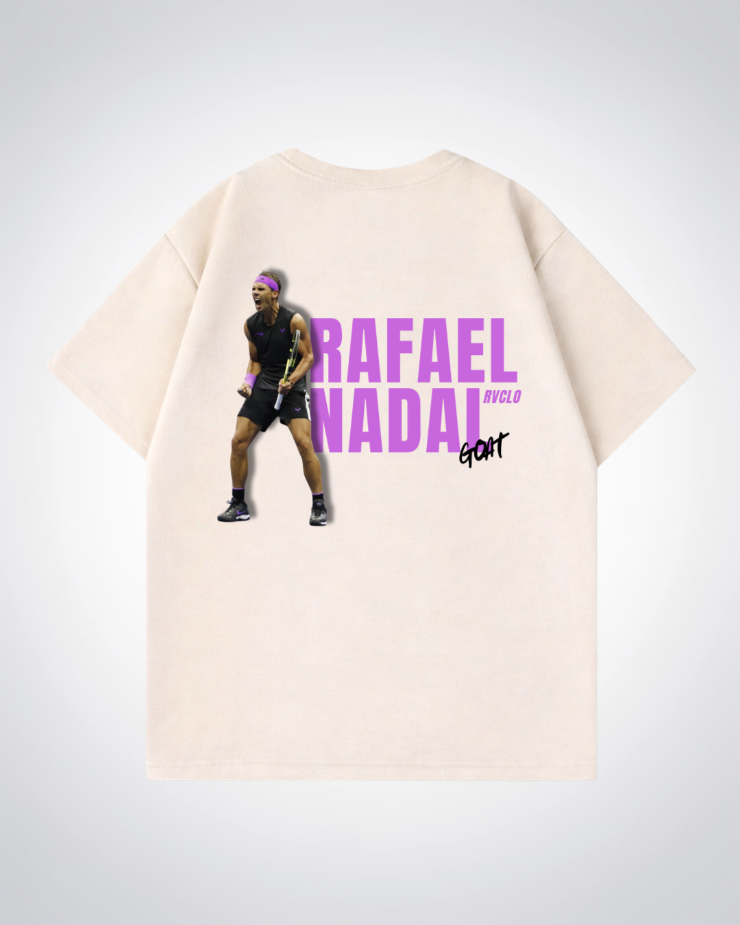 Rafael Nadal Oversized Shirt  - Beige Back (Designed)